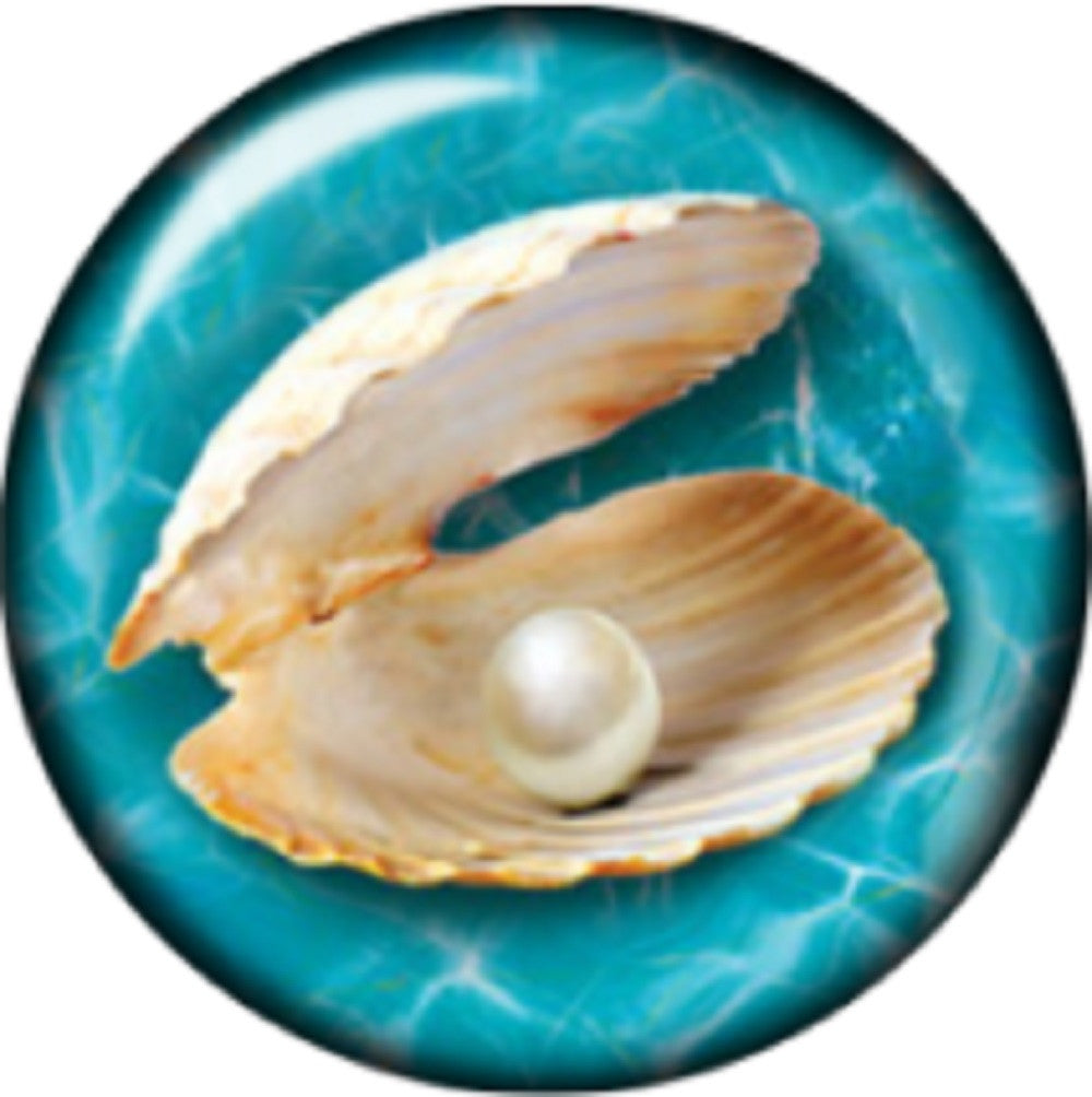 Snap button Picture pearl in a clam shell 18mm Cabochon chunk charm
