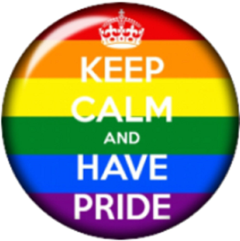 Snap button Keep calm and have pride Rainbow 18mm Cabochon chunk charm