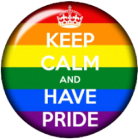 Snap button Keep calm and have pride Rainbow 18mm Cabochon chunk charm