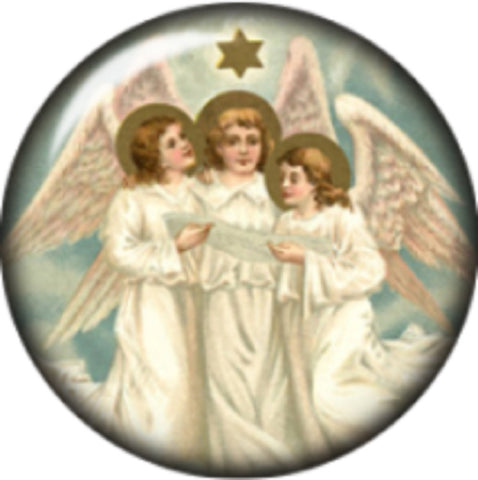 Snap button Triple Angels 18mm Cabochon chunk charm