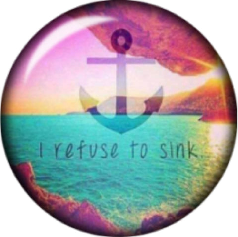 Snap button Refuse to sink Anchor 18mm Cabochon chunk charm