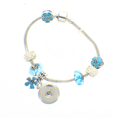 Bracelet Crystal Ball Beads  DIY interchangeable Snap Button fits 18mm