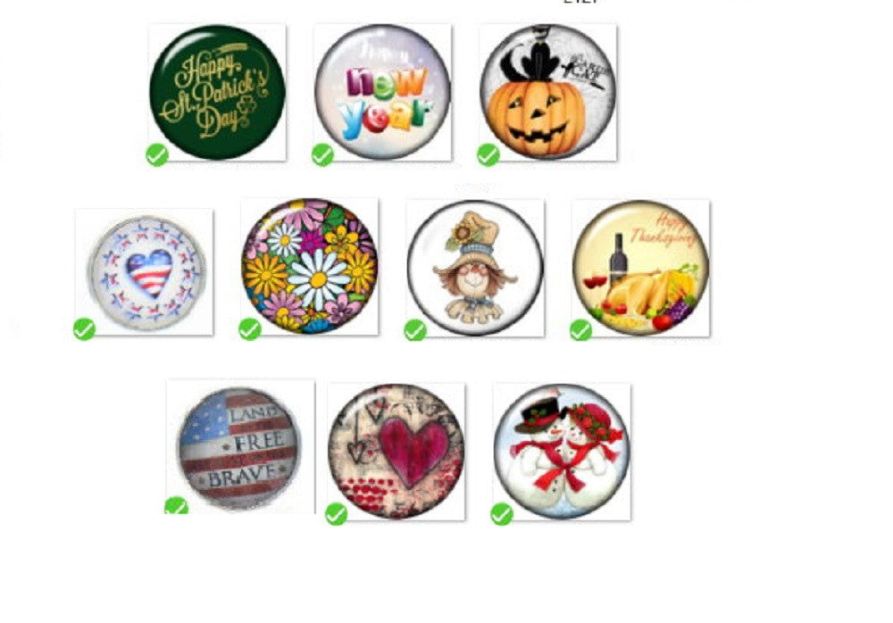 Snap Button Toggle Clasp 18mm 10   Holiday Charm Collection Collection