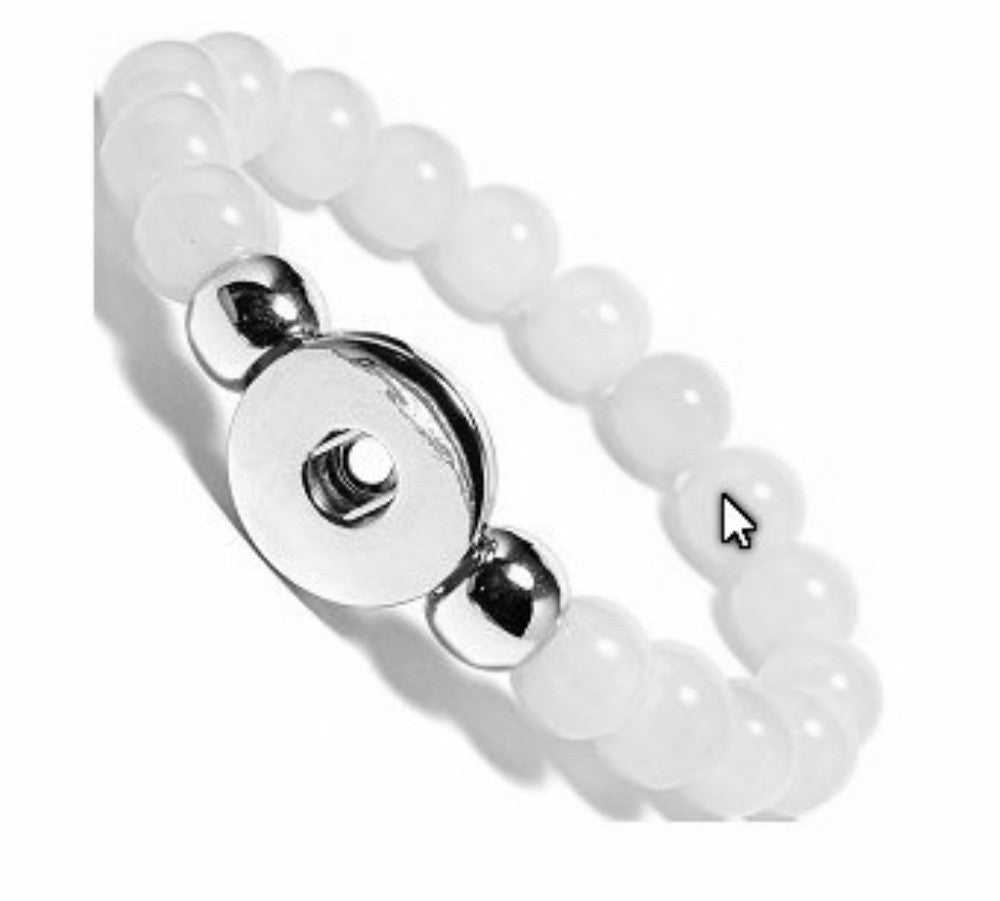 Bracelet Crystal Ball stretch DIY interchangeable Snap Button fits 18mm