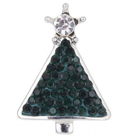 Snap button Crystal Christmas Tree Design Alloy Interchangable Jewelry 18mm