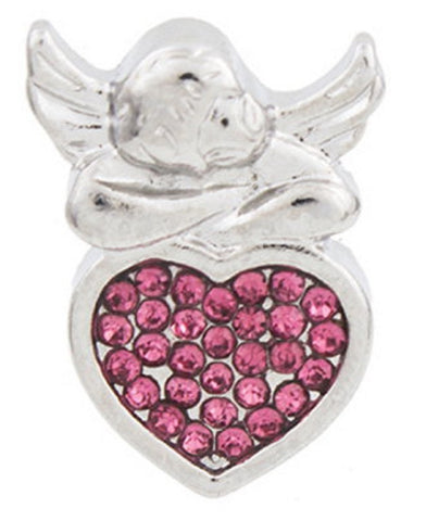 Snap button Crystal Angel Heart Interchangable Jewelry 18mm