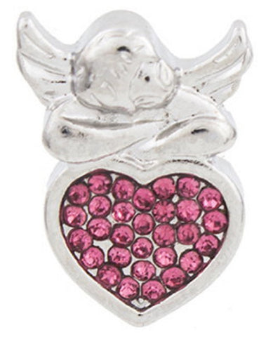 Snap button Crystal Angel Heart Interchangable Jewelry 18mm