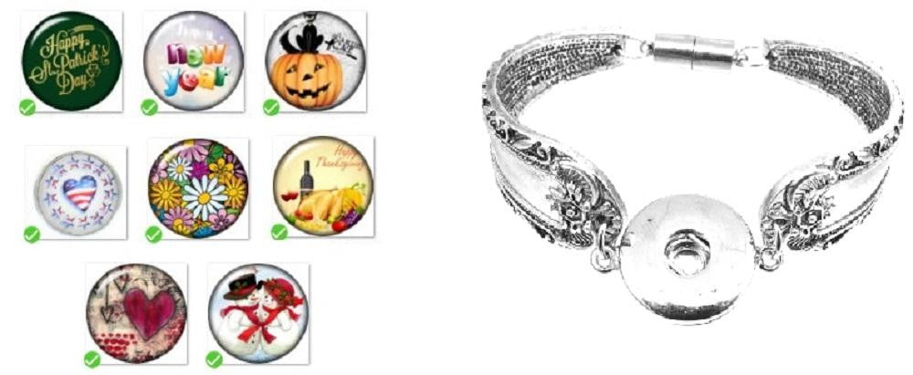Bracelet Magnetic Clasp 18mm Snap All Season Collection