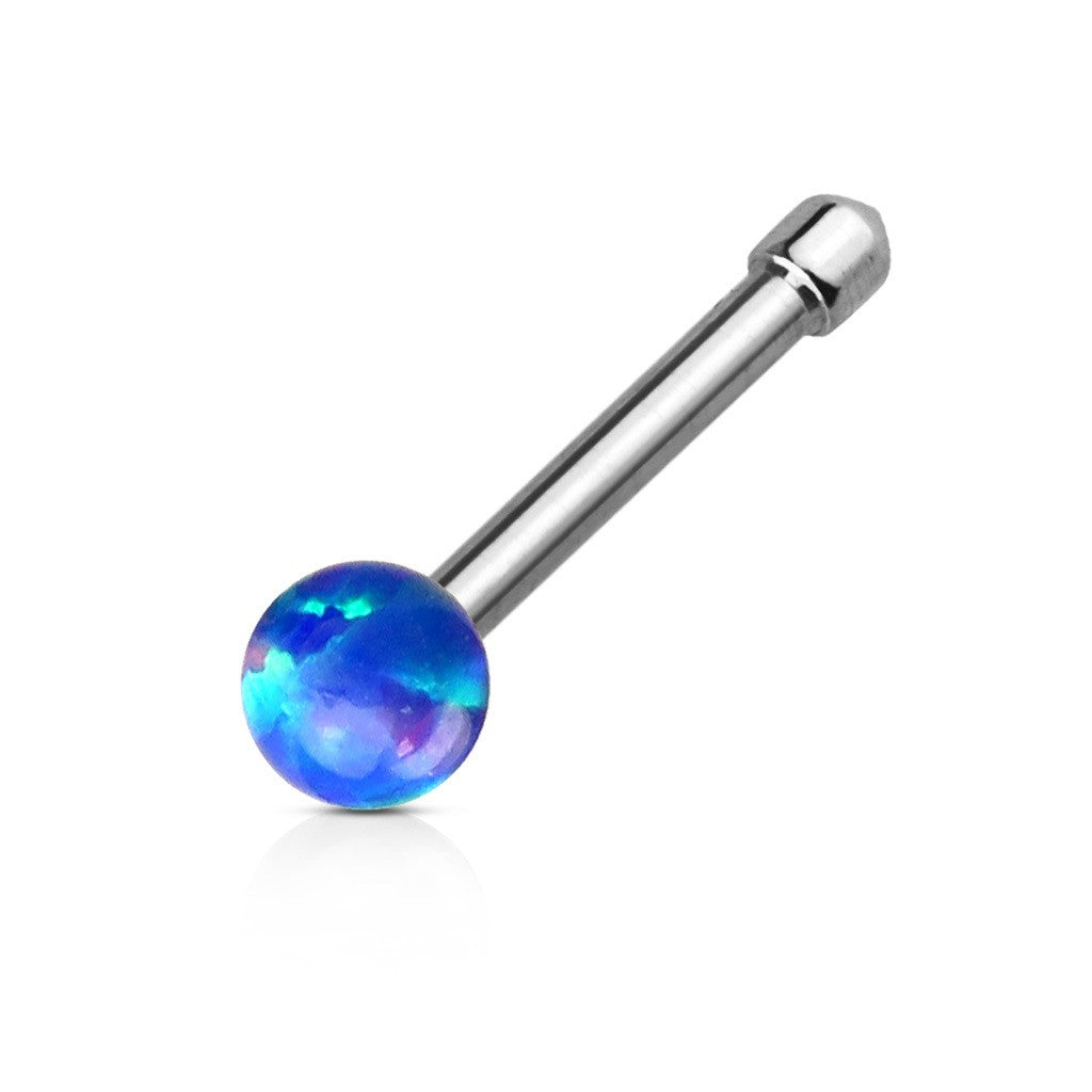 Nose Stud Opal Ball 316L Surgical Steel Bone Stud Rings 20g 1/4'' bar