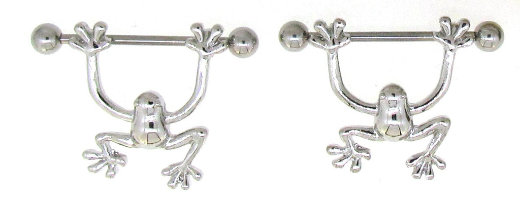 Nipple Ring Bars Frogs Body Jewelry Pair 14 gauge 9/16'''' BAR pair