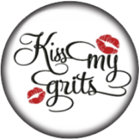 Snap button Kiss my grits 18mm Cabochon chunk charm Interchangeable