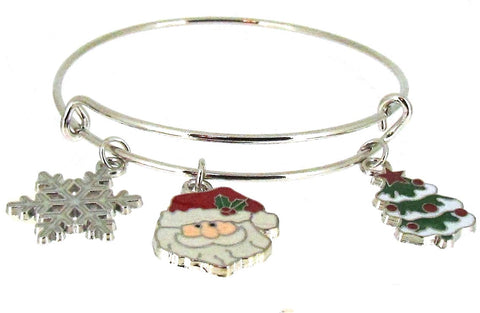 Expandable Bangle Santa Christmas Tree Snowflake