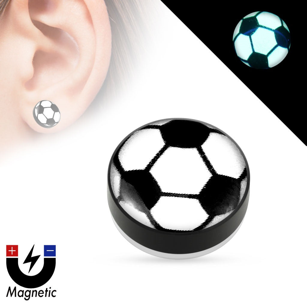 Earrings Rings Magnetic Soccer Ball Sold as a pair
