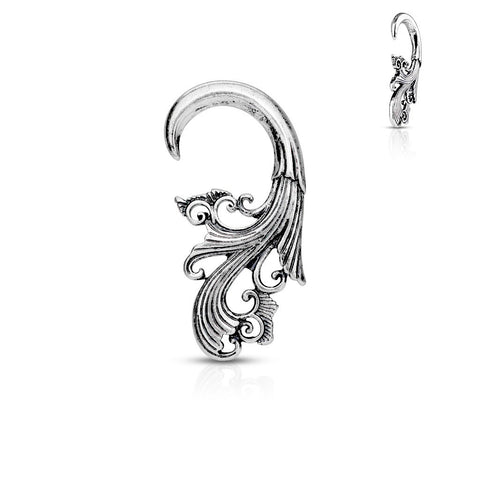 Earrings Rings Tribal Antique Silver Plated Ear Hanger Taper - Sold as a pair 8G