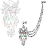 Tragus Marquise Owl Gem Double Cartilage/Tragus Barbell Chain