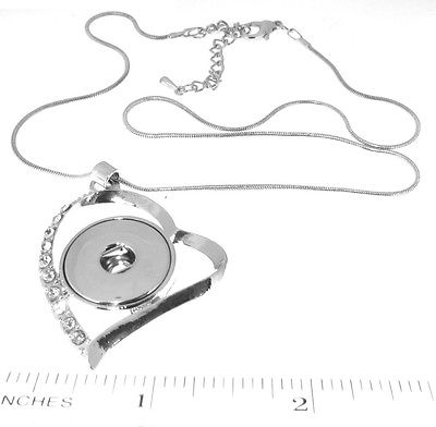 Necklaces   Silver italian Necklace - Snap Charm Heart