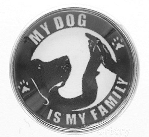18mm Snap Charm Button Interchangeable Jewelry My Dog is My Family
