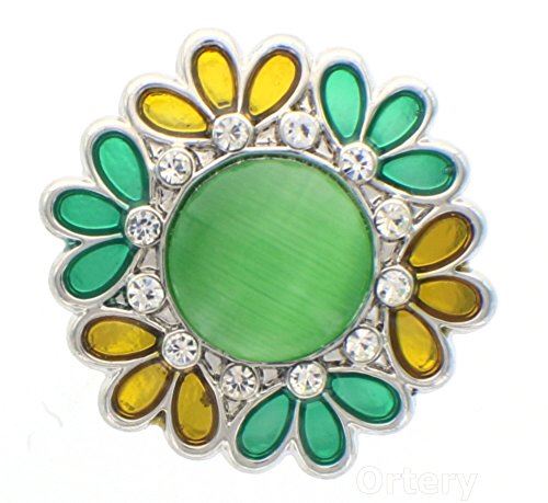 Body Accentz 18mm Snap Charm Button Interchangeable Jewelry Sunburst Flower