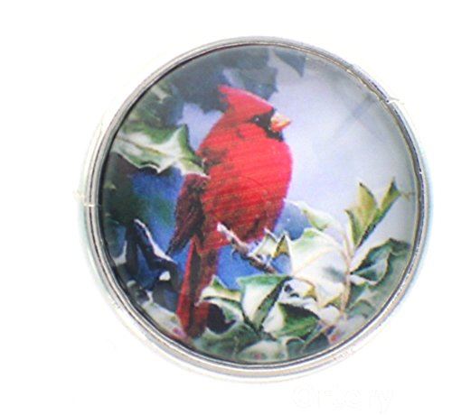 Body Accentz 18mm Snap Charms Buttons Interchangeable Jewelry Cardinal Bird