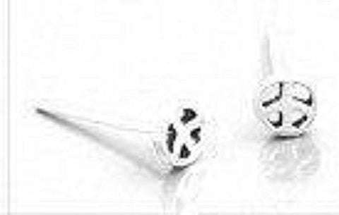 Body Accentz 20ga .925 Sterling Silver Nose Stud with 3mm Peace Sign Symbol