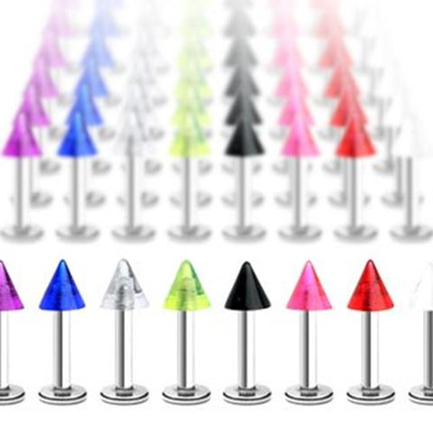 Body Accentz 8 Bright UV Spike Labret Monroe Lip Chin Cheek Ring 16g