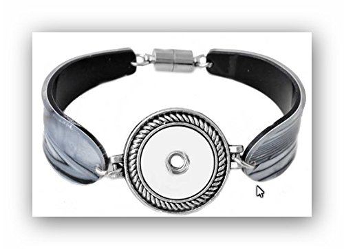 Body Accentz Antique Silver Color Magnetic Clasp Spoon Bracelet Fits Snap Button