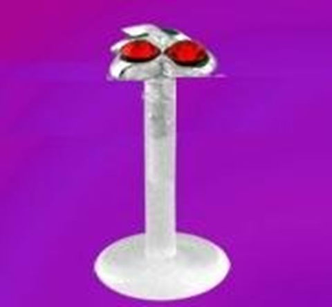 Body Accentz Bio Flex Labret Monroe Cherry gem Body Jewelry Piercing Lip Chin Tr