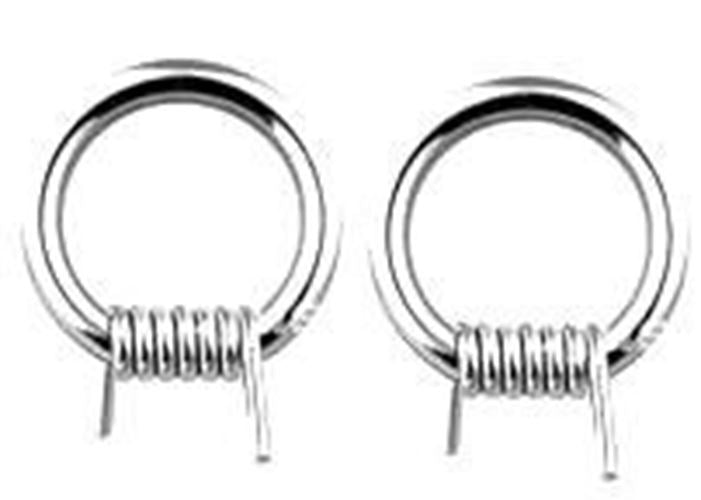 Body Accentz Nipple Ring Barbwire Captive Bead Body Jewelry Pair 14 Gauge - Sold