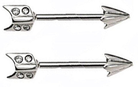 Nipple Shield Rings Barbell Barbells Sold as a Pair 14 Gauge Arrow
