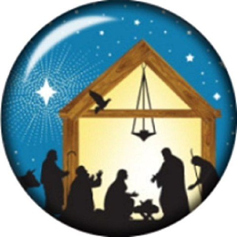 Snap Button Nativity Merry Christmas 18mm Cabochon Chunk Charm