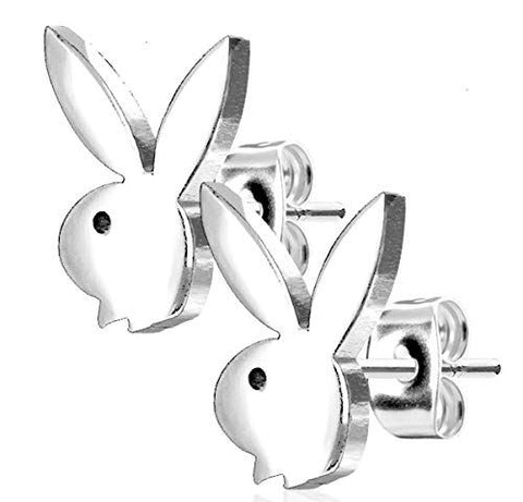 Playboy Bunny 316L Stainless Steel Earring Studs Pair post