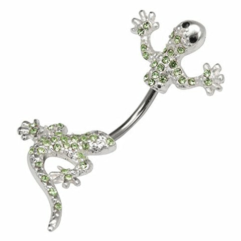 Belly Button Ring Navel Multigem, Lizard, In-n-out, Animal, Split 14 Gauge