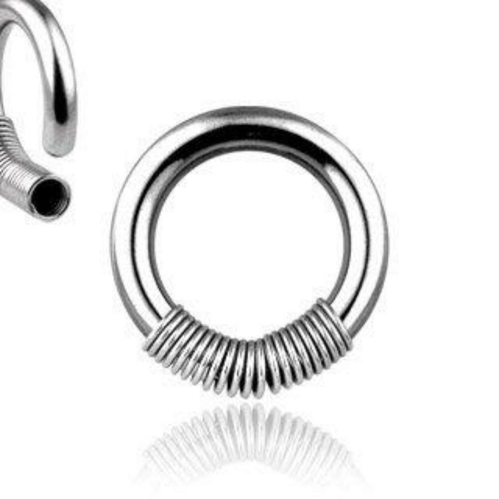 Nipple Ring Spring Captive Bead Body Jewelry Pair 8 gauge 1/2