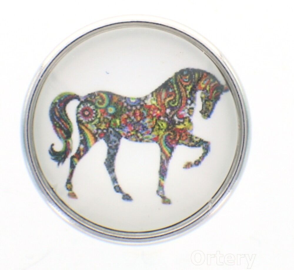 Body Accentz 18mm Snap Charms Buttons Interchangeable Jewelry Paisley Horse