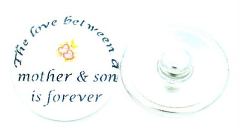 Snap Button Mother and Son Love 18mm Charm Chunk Interchangeable