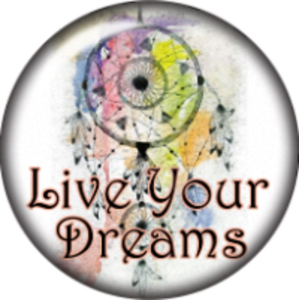 Snap button Live your Dreams 18mm Cabochon chunk charm