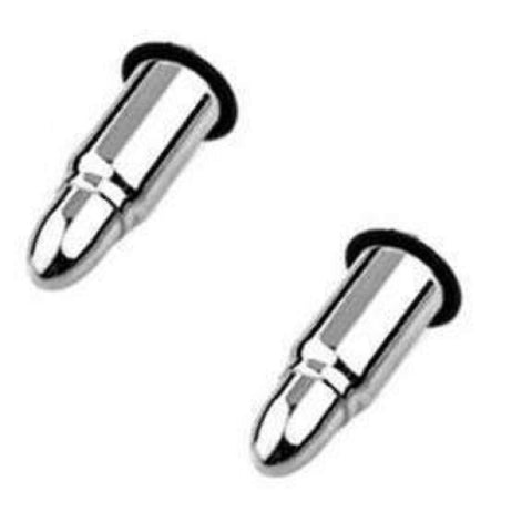 Earrings Rings 8G Plug Steel Bullet w/ 2-O Ring - Sold as a pair