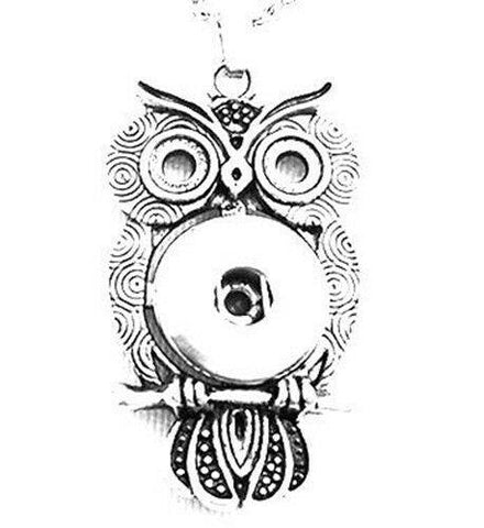 Pendant Interchangeable DIY Ginger Snaps Owl Filigree fit for 18mm Snap Button