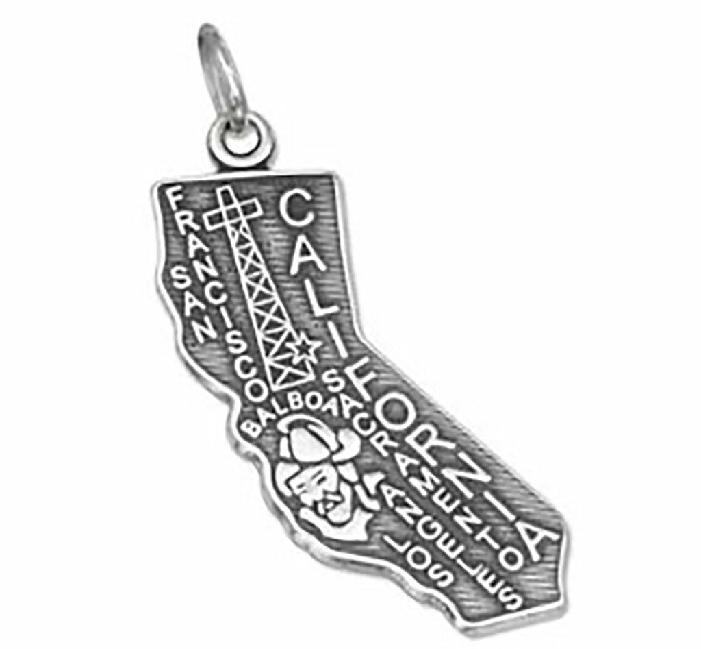 Body Colorz .925 Sterling Silver Antiqued California State Charm