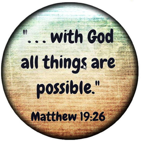 Body Accentz Snap Button with God All Things are possible18mm Charm Chunk