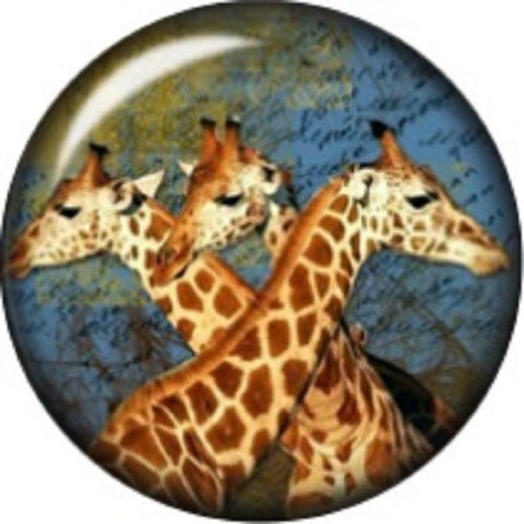 Snap Button Giraffe Family 18mm Charm Chunk Interchangeable