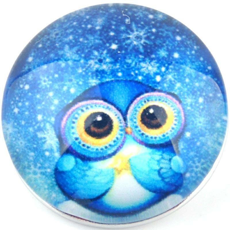 Snap Button Owl Celestial 18mm Charm Chunk