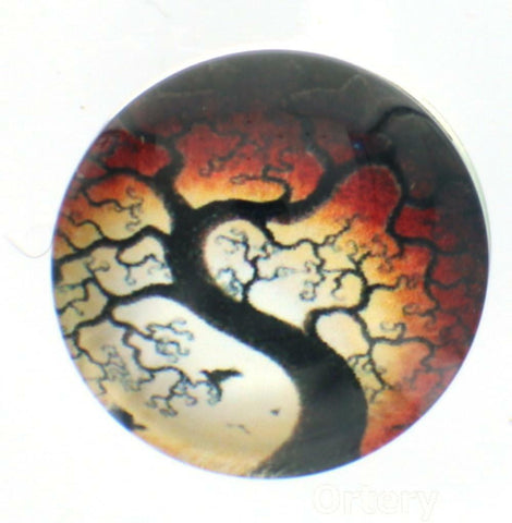 Snap Glass Tree of Life Dusk Button Charms Interchangable Jewelry