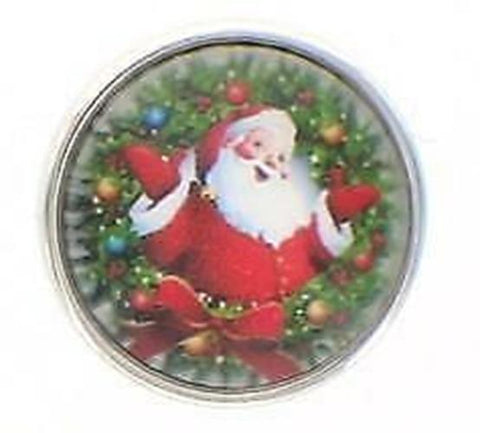Body Accentz Snap Button Holiday Christmas Santa Claus 18mm Cabochon Chunk Charm