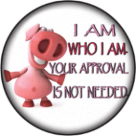 Body Accentz Snap Button I am who I am Your Approval not Needed 18mm Cabochon Ch