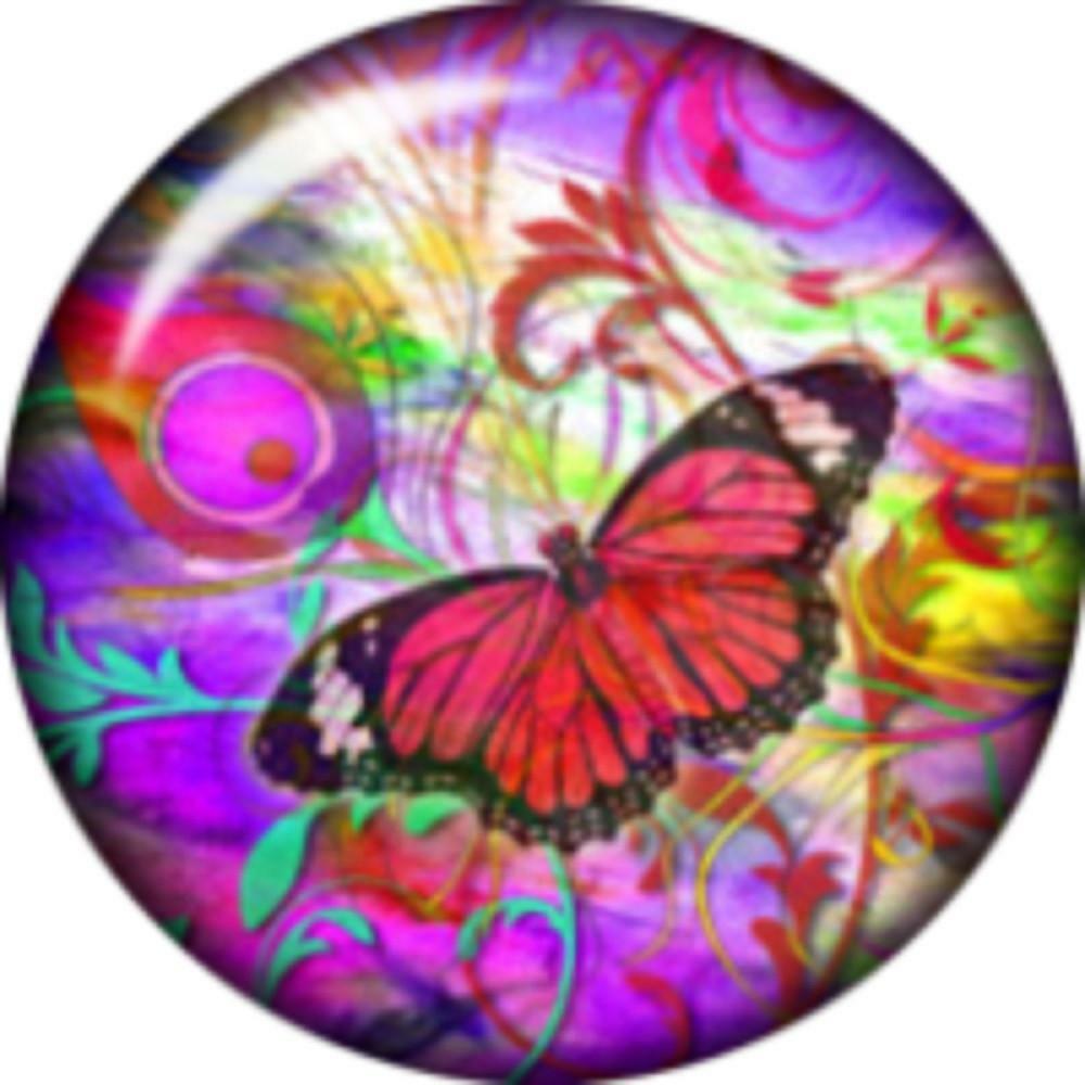 Snap Button Butterfly 18mm Cabochon Chunk Charm