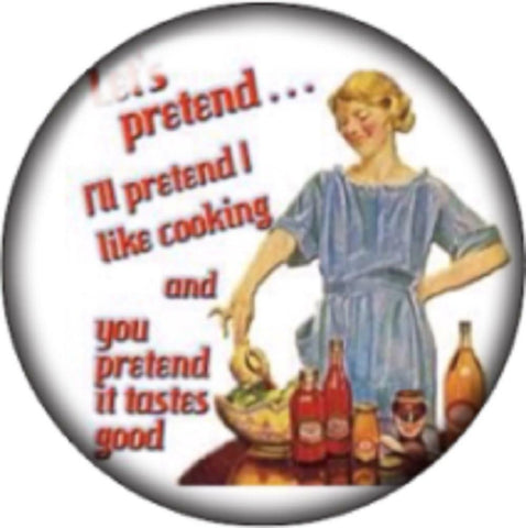 Snap Button Sarcasm Let's Pretend Cooking 18mm Cabochon Chunk Charm