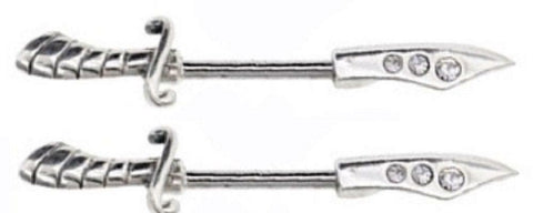 Nipple Shield Rings Barbell Barbells Sold as a Pair 14 Gauge Knife
