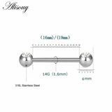 Stainless steel Tongue Barbell Nipple Tongue Straight Barbells Earring Rings