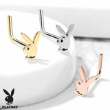 Body Accentz Playboy Bunny Top 316L Surgical Steel Nose L Bend Stud Rings Jewelry